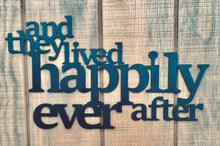 Load image into Gallery viewer, and they lived happily ever after, metal monogram, metal wall decor, metal quote, Housewarming Gift, Christmas gift