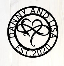 Load image into Gallery viewer, Personalized Infinity Heart Metal Sign