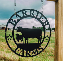 Load image into Gallery viewer, cow calf Metal Sign