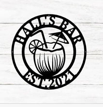 Load image into Gallery viewer, Metal Bar Sign-Personalized Bar Theme Sign, Custom Bar Theme Sign, Personalized Bar Sign Metal Wall Art, grill man cave sign, backyard grill