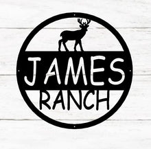 Load image into Gallery viewer, Custom Metal Sign - Hanging deer Sign - Personalized Family Name Sign - Wedding Gift