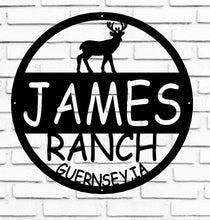 Load image into Gallery viewer, Custom Metal Sign - Hanging deer Sign - Personalized Family Name Sign - Wedding Gift