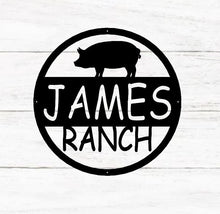 Load image into Gallery viewer, Custom Metal Sign - Hanging pig Sign