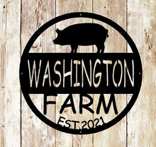 Load image into Gallery viewer, Custom Metal Sign - Hanging pig Sign