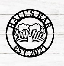 Load image into Gallery viewer, Personalized beer mugs sign