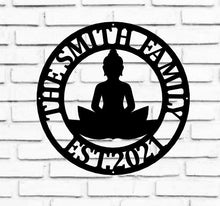 Load image into Gallery viewer, Yoga Studio Decor, Lotus Flower sign, Lotus Wall Art, Metal Wall Décor, Metal Wall Hangings, Home Decoration, Yoga Wall Art