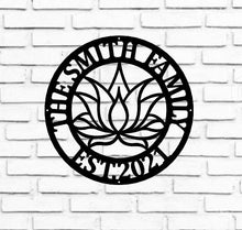 Load image into Gallery viewer, Yoga Studio Decor, Lotus Flower sign, Lotus Wall Art, Metal Wall Décor, Metal Wall Hangings, Home Decoration, Yoga Wall Art