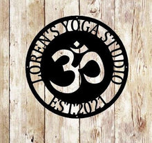 Load image into Gallery viewer, Yoga Wall Art, Aum Sign, Buddha Wall Art, Charm, Om Metal Wall Art, Metal Wall Sign, Metal Wall Decor, Metal Wall Art, Housewarming Gift