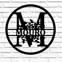 Load image into Gallery viewer, Personalized Family Name Metal Sign, Housewarming Gift, Metal Monogram Sign, Door Hanger, Last Name Sign, Metal Wall Art, Wedding Gift