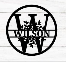 Load image into Gallery viewer, Personalized Family Name Metal Sign, Housewarming Gift, Metal Monogram Sign, Door Hanger, Last Name Sign, Metal Wall Art, Wedding Gift