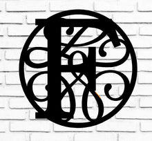 Load image into Gallery viewer, Personalized Family Name Metal Sign, Housewarming Gift, Metal Monogram Sign, Door Hanger, Last Name Sign, Metal Wall Art, Wedding Gift