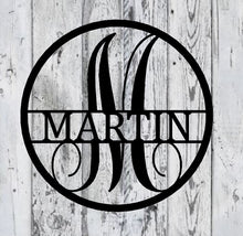 Load image into Gallery viewer, Split monogram sign
