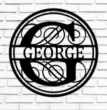 Load image into Gallery viewer, Personalized Family Name Metal Sign, Housewarming Gift, Metal Monogram Sign, Door Hanger, Last Name Sign, Metal Wall Art, Wedding Gift
