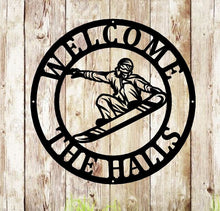 Load image into Gallery viewer, Snowboard Wall Art, Metal Wall Decor, Metal Wall Art, Ski decor, Snowboarding Decor, Housewarming Gift, Gifts for Snowboarder, Office