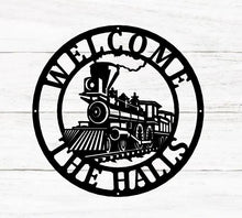 Load image into Gallery viewer, Train Metal Sign - Metal Wall Decor, Custom Metal Name Sign, Custom Train Sign,Railroad Sign, Railway Sign, Train Room, Train Decor