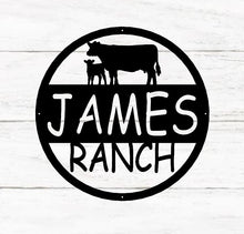 Load image into Gallery viewer, cow calf Metal Sign, Custom Cow/Calf, Farmer sign, Personalized, Established, Plasma cut steel sign, animals farm, metal art, farmhouse