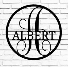 Load image into Gallery viewer, Split monogram sign