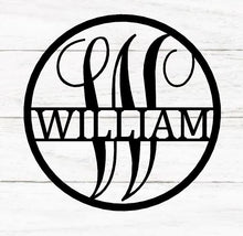 Load image into Gallery viewer, Split monogram sign