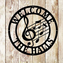 Load image into Gallery viewer, Personalized Music Established Last Name Family Sign | Mother's Day Gift Metal Music Wall Art, Music Gift
