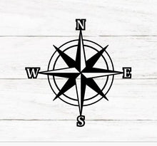 Load image into Gallery viewer, Compass Rose Metal Sign - Nautical Address Wall Art - Coordinates Wall Decor
