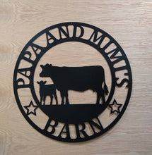 Load image into Gallery viewer, cow calf Metal Sign