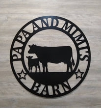 Load image into Gallery viewer, cow calf Metal Sign