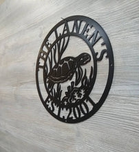Load image into Gallery viewer, Metal sea turtle, Metal wall art, Metal wall decor, metal turtle, Metal sea life, Under the sea, Turtle decor, ocean decor, Beach decor, art