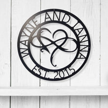 Load image into Gallery viewer, Personalized Infinity Heart Metal Sign