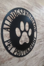 Load image into Gallery viewer, Metal Sign Front Door Monogram, Paw Print Custom Outdoor Metal Sign for House Decor Address Sign Family Sign for Front Door Dog Cat