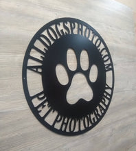 Load image into Gallery viewer, Metal Sign Front Door Monogram, Paw Print Custom Outdoor Metal Sign for House Decor Address Sign Family Sign for Front Door Dog Cat