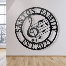Load image into Gallery viewer, Personalized Music Established Last Name Family Sign | Mother's Day Gift Metal Music Wall Art, Music Gift