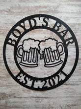 Load image into Gallery viewer, Personalized beer mugs sign