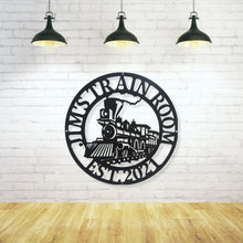 Load image into Gallery viewer, Train Metal Sign - Metal Wall Decor, Custom Metal Name Sign, Custom Train Sign,Railroad Sign, Railway Sign, Train Room, Train Decor