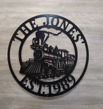 Load image into Gallery viewer, Train Metal Sign - Metal Wall Decor, Custom Metal Name Sign, Custom Train Sign,Railroad Sign, Railway Sign, Train Room, Train Decor