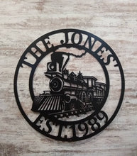 Load image into Gallery viewer, Train Metal Sign - Metal Wall Decor, Custom Metal Name Sign, Custom Train Sign,Railroad Sign, Railway Sign, Train Room, Train Decor