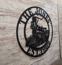 Load image into Gallery viewer, Train Metal Sign - Metal Wall Decor, Custom Metal Name Sign, Custom Train Sign,Railroad Sign, Railway Sign, Train Room, Train Decor
