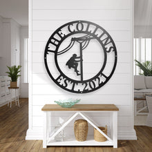 Load image into Gallery viewer, Line man metal gift, Lineman Last Name Metal Sign, Personalized Lineman, Door Hanger, retirement lineman, gift for him, Journeyman
