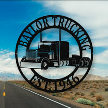 Load image into Gallery viewer, Big Rig, Trucker, 18 Wheeler, Diesel, metal sign, art, wall decor, trucking company, Customized Metal Trucker Sign, Truck Driver, Trucker