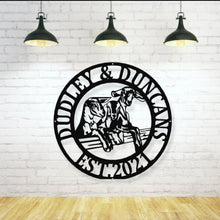 Load image into Gallery viewer, custom metal goat sign, Livestock metal pen sign. Custom personalized Goat, Sheep, Pig, Steer, poultry, rabbit, or dairy. 4H FFa show award.