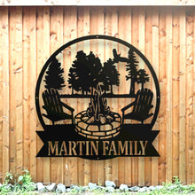 Load image into Gallery viewer, Metal Outdoor Sign | Custom Campfire Sign | Camper Décor | Personalized Camping Gifts Fire Pit Sign Outdoor Decor Cabin Sign | Campsite Sign