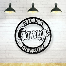 Load image into Gallery viewer, metal garage sign, personalized metal shop sign, tool shed sign, Custom Workshop Sign | Free Shipping | Metal Sign | Gifts | Man Cave