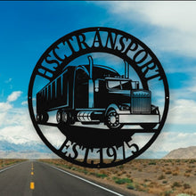 Load image into Gallery viewer, Big Rig, Trucker, 18 Wheeler, Diesel, metal sign, art, wall decor, trucking company, Customized Metal Trucker Sign, Truck Driver, Trucker