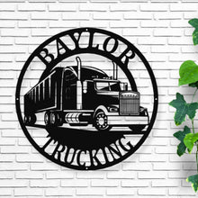 Load image into Gallery viewer, Big Rig, Trucker, 18 Wheeler, Diesel, metal sign, art, wall decor, trucking company, Customized Metal Trucker Sign, Truck Driver, Trucker