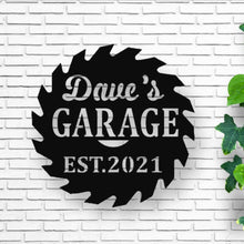 Load image into Gallery viewer, metal garage sign, personalized metal shop sign, tool shed sign, Custom Workshop Sign | Free Shipping | Metal Sign | Gifts | Man Cave