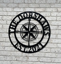 Load image into Gallery viewer, Personalized Compas Rose Metal Sign