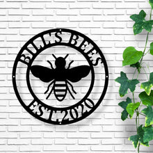 Load image into Gallery viewer, Honey Bee Family Name Established Sign | Custom Metal Sign