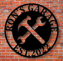 Load image into Gallery viewer, Metal Garage Sign, Custom Garage Sign, Personalized Gift for Dad, Custom Garage Sign, Metal Sign for Garage, Fathers Day Gift, Metal Sign
