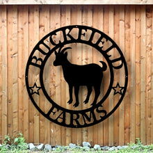 Load image into Gallery viewer, custom metal goat sign, Livestock metal pen sign. Custom personalized Goat, Sheep, Pig, Steer, poultry, rabbit, or dairy. 4H FFa show award.