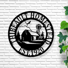 Load image into Gallery viewer, metal farm house sign, steel barn sign, outdoor monogram, farm sign, farm decor,