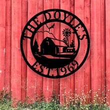 Load image into Gallery viewer, metal farm house sign, steel barn sign, outdoor monogram, farm sign, farm decor,